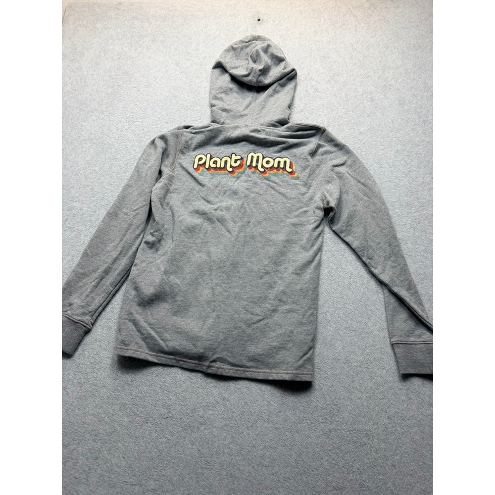 Attic Salt Plant  Mom  Womens Gray Heathered Full Zip Hoodie Size XL